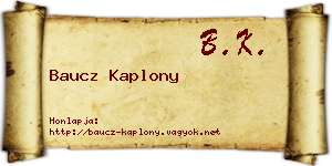 Baucz Kaplony névjegykártya
